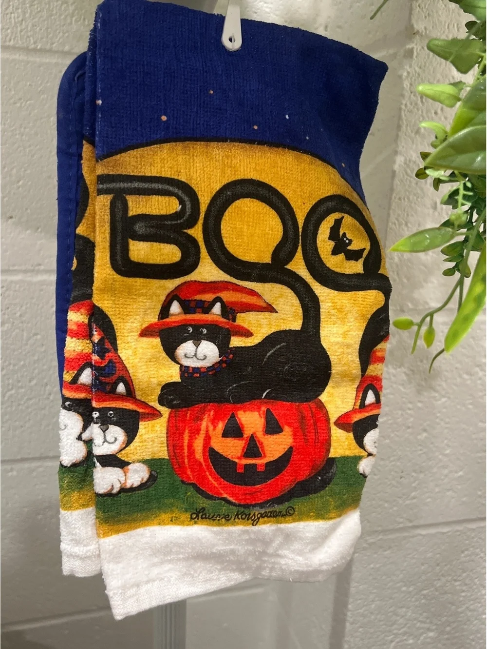 Halloween Laurie Korsgaden Watercolors Halloween kitchen linen set